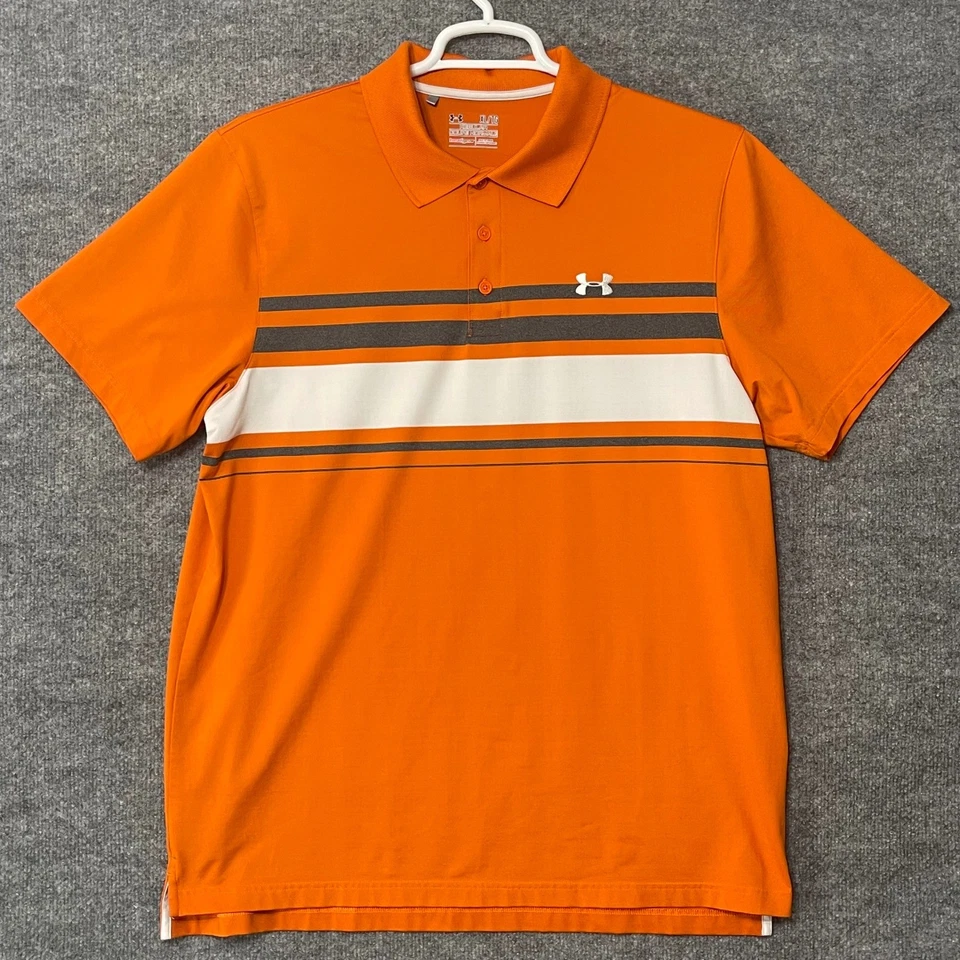Lote de 4 Camisas Polo de Golf Under Armour Para Hombres a Rayas Manga Corta Atléticas Talla XL Foto 4 de 4