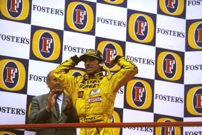 Damon Hill Jordan scored the team's first ever win Belgian GP Spa - Old Photo 4