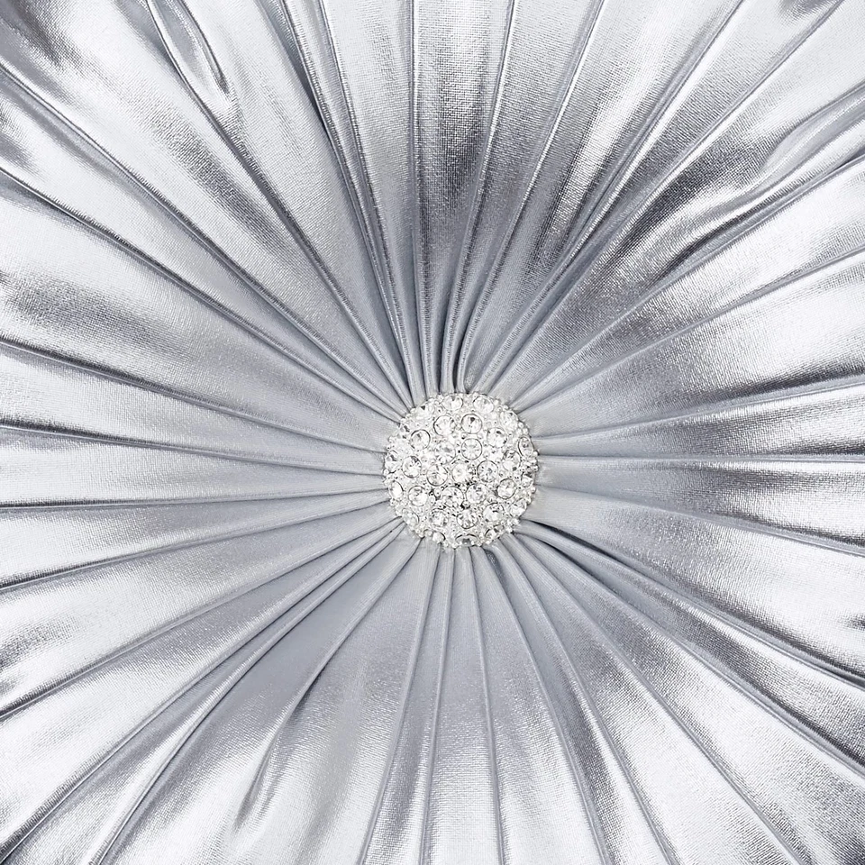 Круглые подушки, тыква плиссированные ручной работы металлические подушки, серебряные Pi... - Изображение 2 из 4