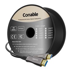 4K HDMI Cable 600 FT, High Speed Fiber Optic Cable, 600FT, Black