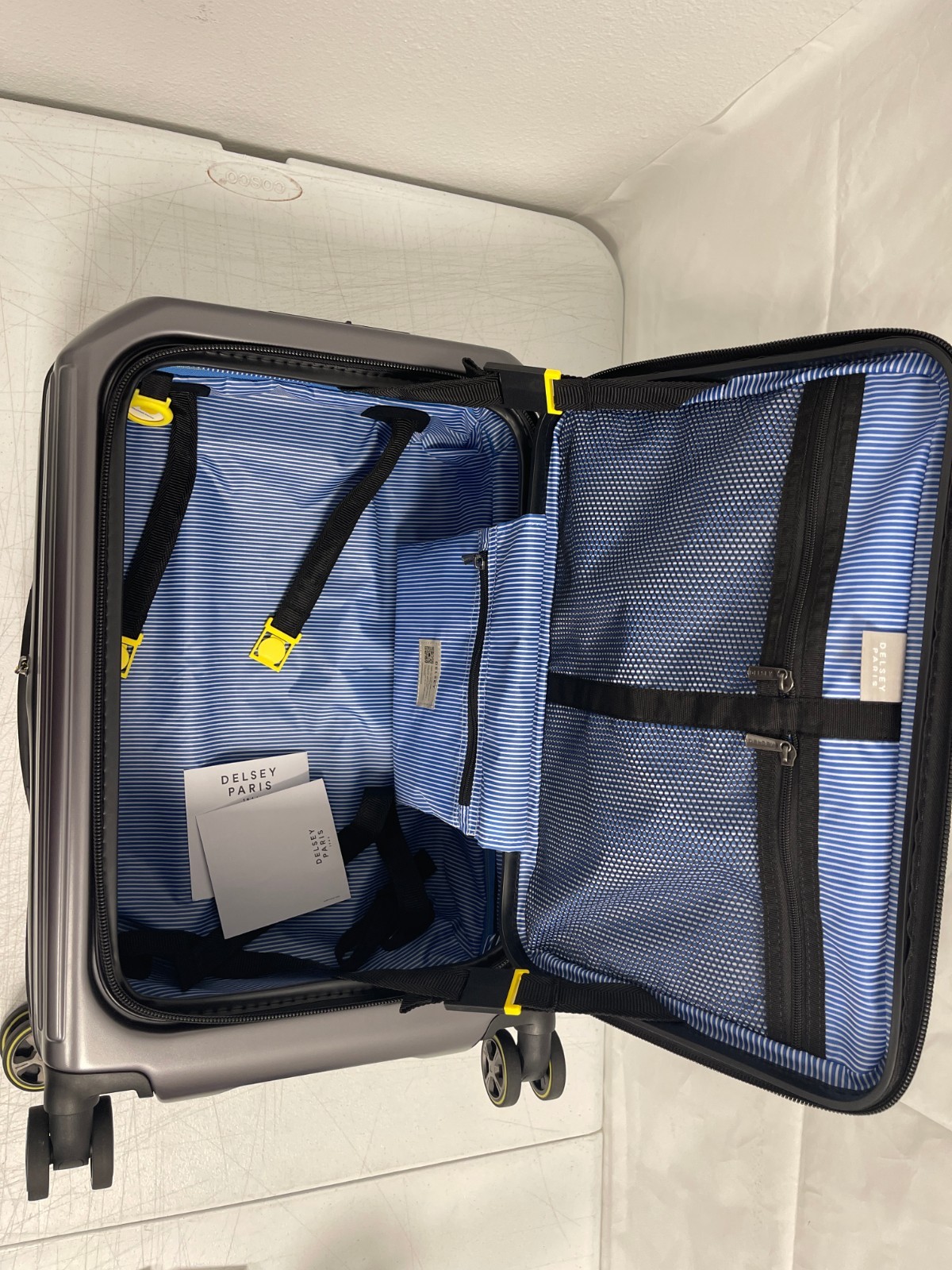 Delsey Paris 22" Front Lid Carry-On Hardside Spinner Luggage, Graphite