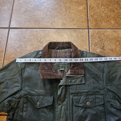 Eddie Bauer Waxed Jacket Oil Skin Tin Cloth Green Mens Small Outdoor Workwear - Picture 6 of 15