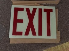 VTG AtLite SR 8SR  Incandescent GLASS Exit Sign 14 by 10 in Metal case 1 FACE