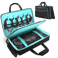 Black Padded DJ Crossbody Bag for DDJ FLX4 200 400 REV1 with Pockets