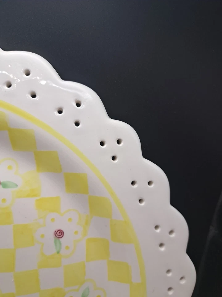 Two's Company Ceramic Wall Clock Patti Cappell Designs Hand Painted Plate - Image 4 of 4