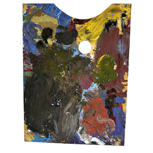 Original Vintage Artist Painters Palette Oil Colorful Display Movie Prop 16x12