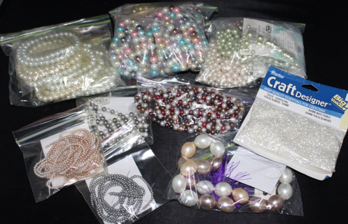 Lot of Multicolor Pearl Beads diff. Sizes 44 Strands 1 Pack 4.3 lbs