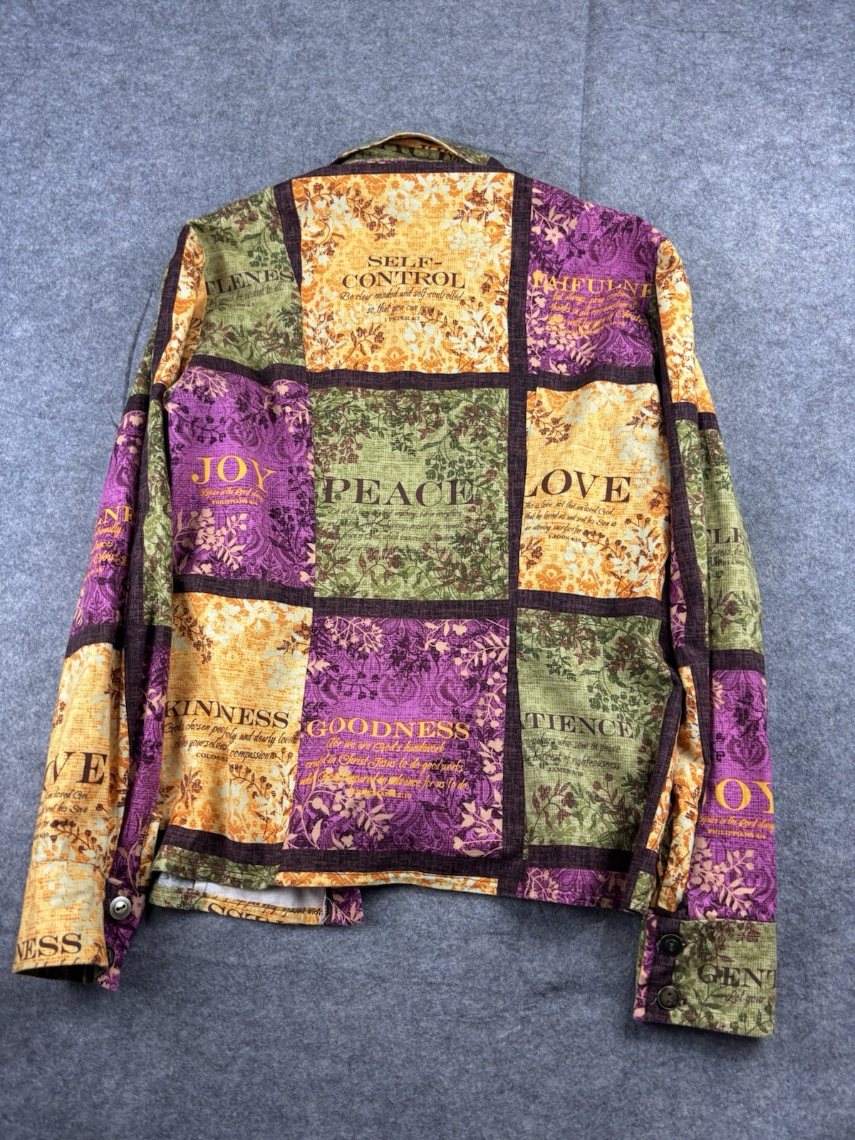 VTG Handmade patchwork-style button-down shirt Fr… - image 8