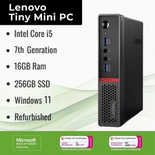 Lenovo ThinkCentre Tiny Mini PC i5-7th Gen 16GB RAM 256GB SSD Windows 11