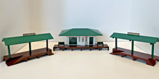 Lot of 4 Plasticville U.S.A. Building Kits, Church, Passenger Freight Stations