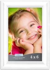 4x6 White Picture Frame - Contemporary Photo Frame 4 x 6 - Composite Wood Frame