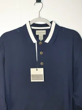 Mens Cutter & Buck Black Size Large Polo Cardigan Short Sleeve 1/4 Button Up NWT