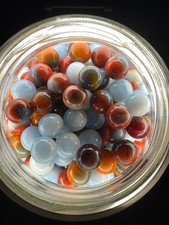 10x 5/8" Jabo Classics Marbles Lot Orange, White, Baby Blue Non-UV