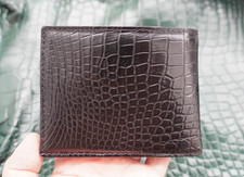 Black Genuine Crocodile Belly Leather Skin MEN'S BIFOLD Wallet X26