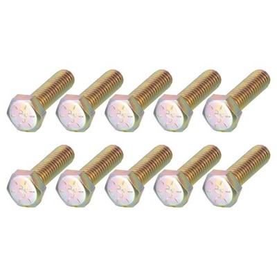 10 PCS 5/16-24x1 UNF Fine Thread Grade 8 Hex Head Screw Bolt, Zinc Plated