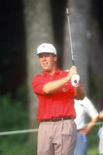 American golfer Hal Sutton tees off during the day three Kemper Op- Old Photo