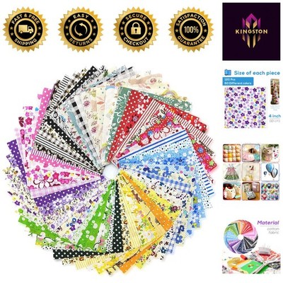 120 Multicolored 4'' x 4'' Cotton Squares   Ideal for Beginners & Kids' Crafts