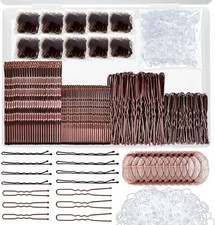 Brown Bobby Pins Hair Pins Kit with Hair Net, Includes 100 Bobby