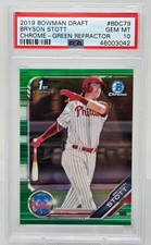 2019 Bowman Chrome Green Refractor BRYSON SCOTT RC CARD /99 PSA 10 GEM MINT