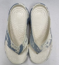 Vionic Tide RX Unisex Thong Sandal Slip-On Ivory/Blue Splatter Print Womens 8