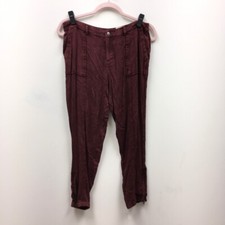 Chaser Womens Jean Joggers Maroon Pockets Dark Wash Zip Hem Denim M New