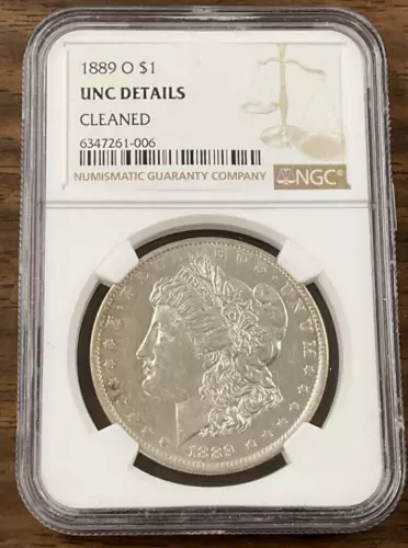1889 O Morgan Silver Dollar NGC UNC Details - Cleaned
