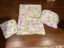 Pottery Barn kids big rose purple full four piece sheet set