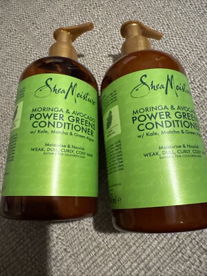 2 x Shea Moisture Moringa & Avocado Power Greens Conditioner 384 ml