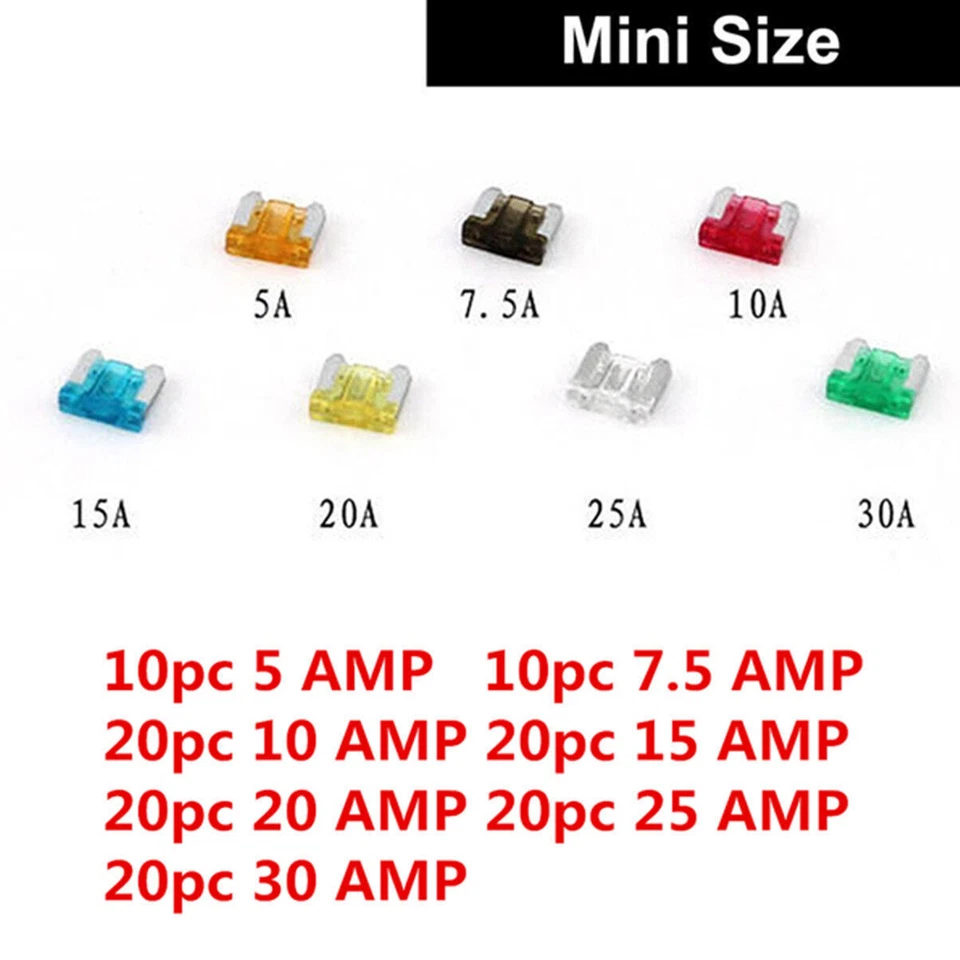 HOT 120Pcs 7.5 10 15 20 25 30 Amp ATM APM Sales MIX Car Mini Standard Blade Fuse - Image 3 of 4