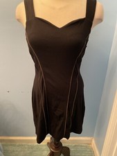 ASOS Women's SEXY Sz UK 16 Black Party Dress Zipper Embellished Racer Back EUC