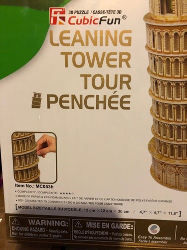 Cubic Fun 3D Leaning Tower Of Pisa (Pencee') Puzzle MC053h - Picture 2 of 7
