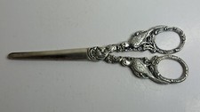 beautiful vintage silver scissors 74 grams 6.5 inches english