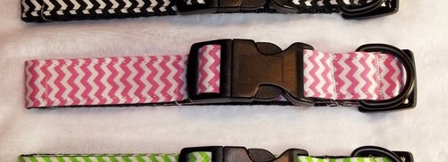 COLLAR DE PERRO DISEÑO CHEVRON AJUSTABLE NYLON tela de diseño Med LG Súper Lindo! - Imagen 25 de 33