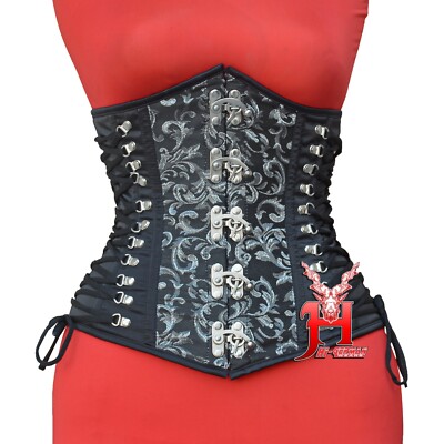 Steel Boned Under Bust Brocade Steam Punk Body Shaper Hourglass Corset
