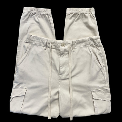 Z-Supply Cargo Pants Women M Beige Drawstring Pockets Soft Comfy Jogger Style