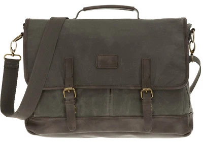 Tasche PRIDE and SOUL OFFICE Canvastasche Notebooktasche 47303 Oliv GRAU +f