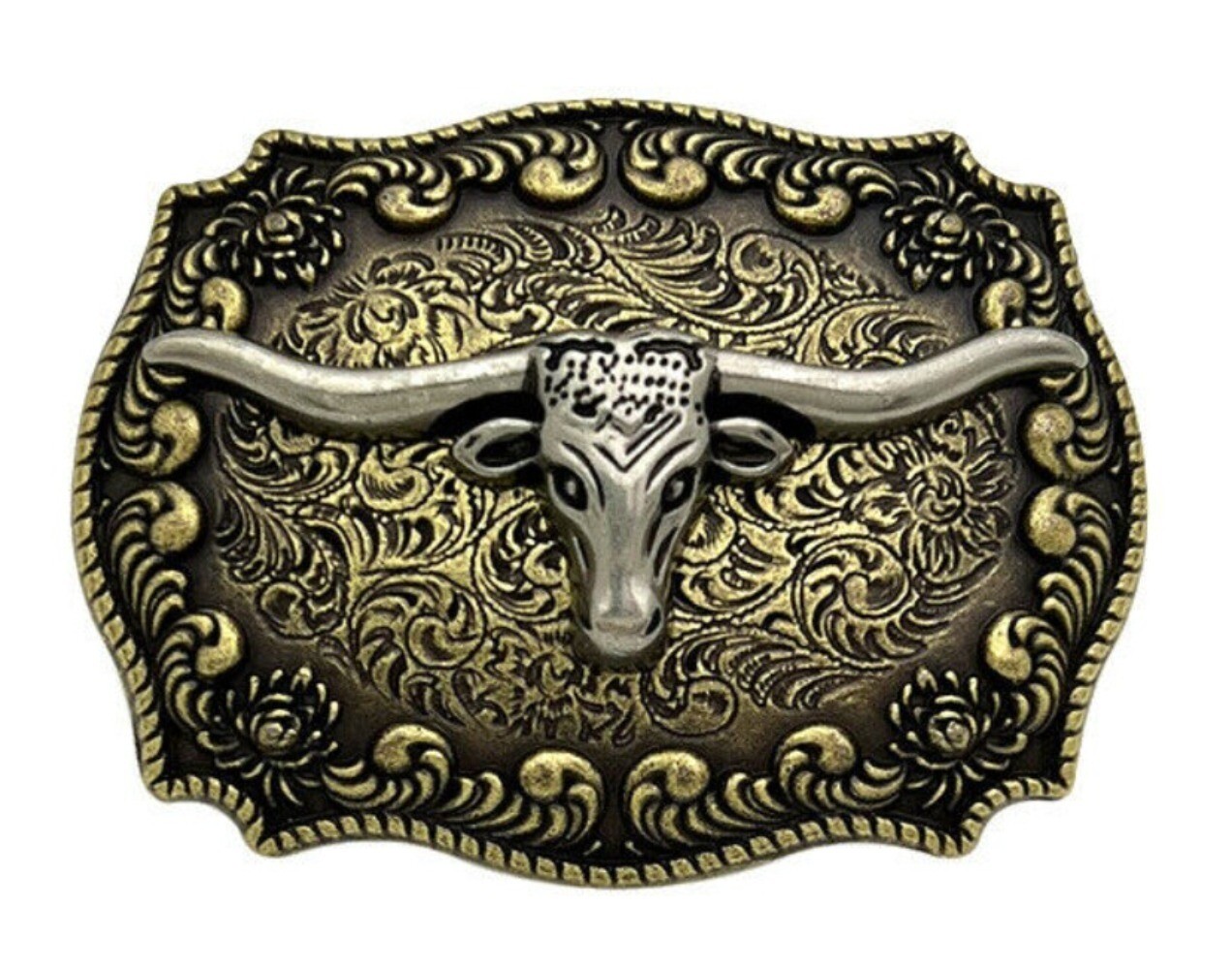 Western Belt Buckle for Men Women Cowboy Rodeo Vintage Style Wear Longhorn Bull