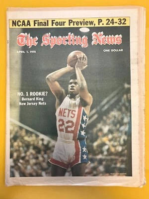 The Sporting News - April 1, 1978 - Bernard King - New Jersey Nets - No Label - Image 1 of 4