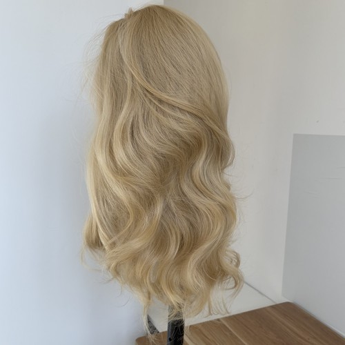 Long Wavy Light blonde Women Synthetic Hair Cosplay Wigs With Bangs - Picture 7 of 8