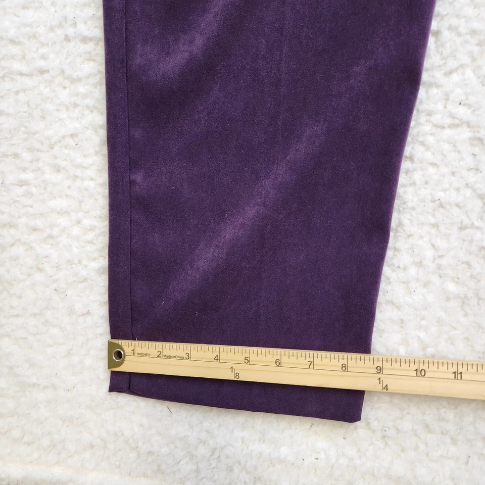 Pantalones Traje De Colección Dressbarn 2 Piezas Mujer 16 Púrpura Suave Terciopelo Botones Ajustados Foto 4 de 4
