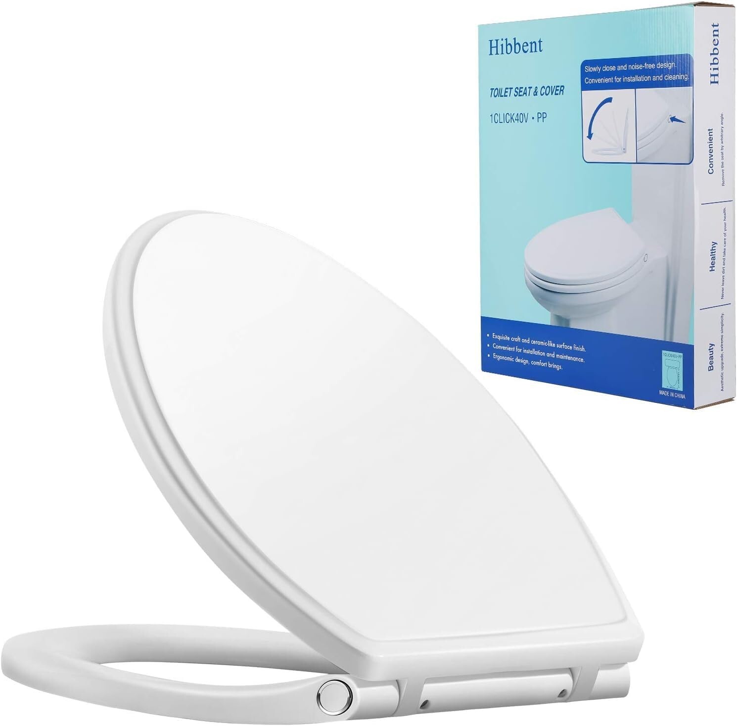Premium Quiet Close Round Toilet Seat with Quick Release for Easy Installation  