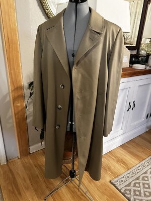 Vintage Mens Sz 40 LONDON FOG Trench Coat Tan with Zip Out