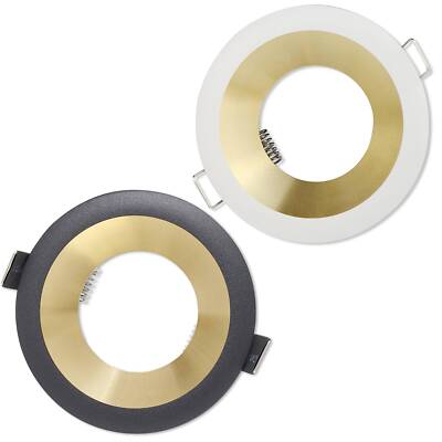 10x Einbau-Rahmen Set rund GU10 MR16 Rahmen 75mm Einbauleuchte Einbauspot gold