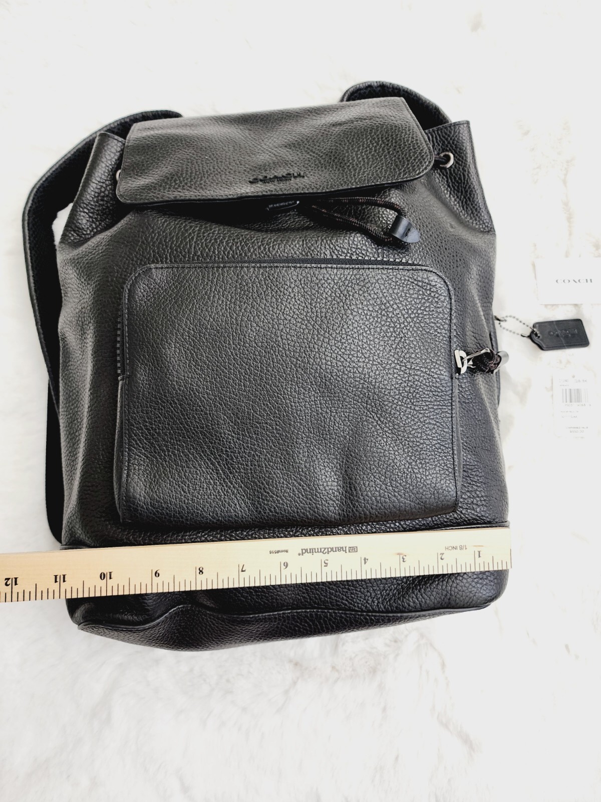 Coach Daypack Backpack Compact Black Pebble Leath… - image 6