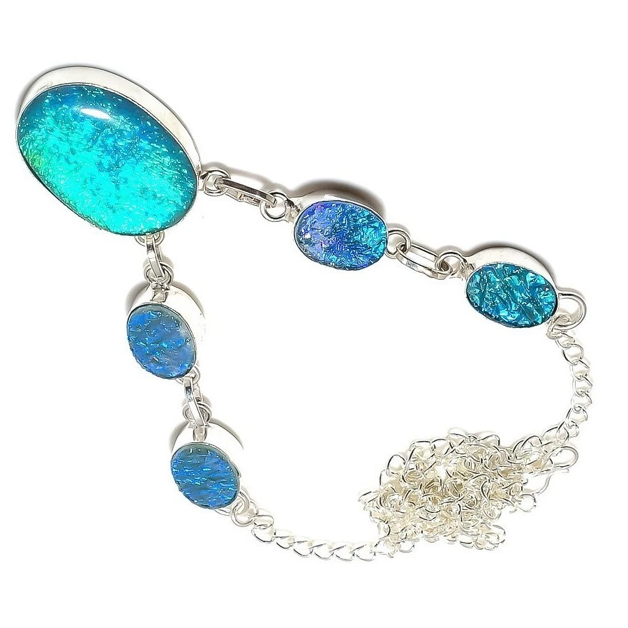 Australian Triplet Opal Gemstone 925 Sterling Silver Handmade Jewelry Necklace - Image 3 of 4