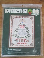 Dimensions Counted Cross Kit Stitch Welcome Friends Christmas Tree Sampler NOS