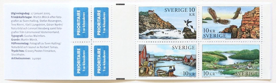 Sweden Complete Booklet of 4 Stamps 2005 High Coast Scott #2503 MNH - Image 3 of 3