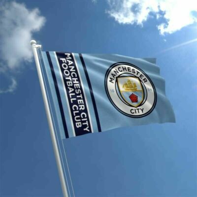 Bandiera Ufficiale Manchester City FC - 1.5x0.9m Con Occhielli, Confezione Da 10 Pezzi - Foto 2