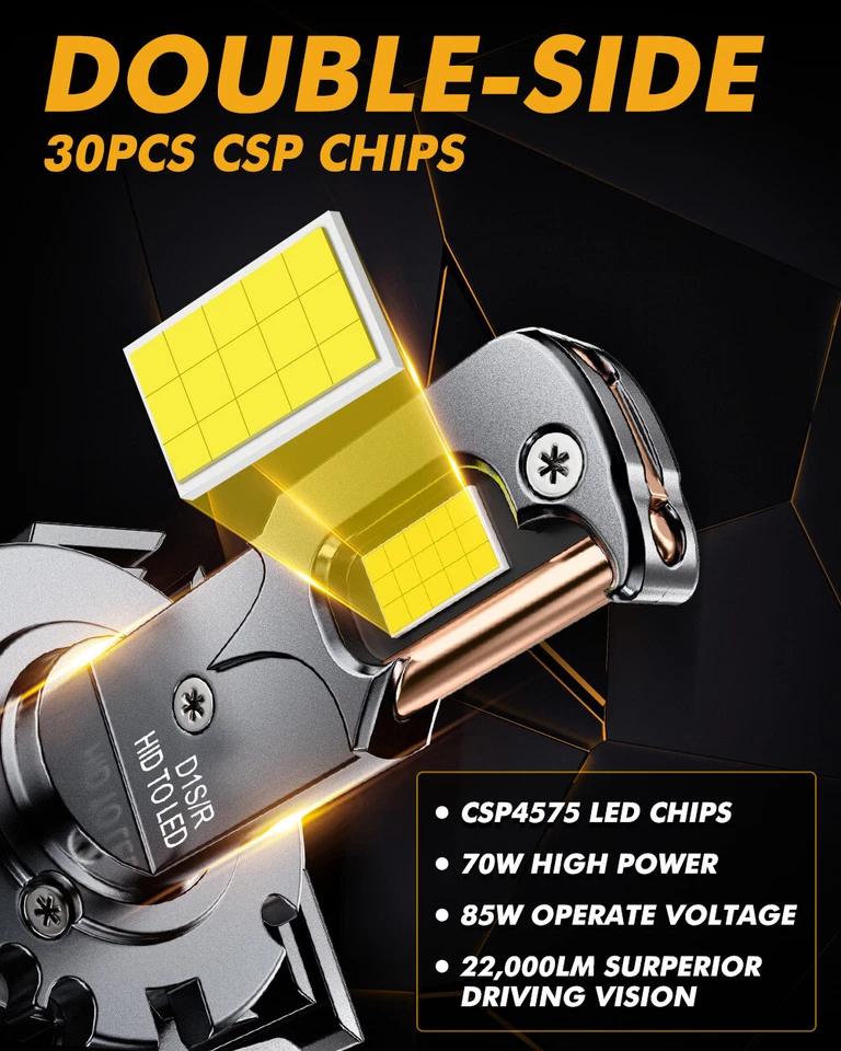 2025 AUXBEAM D1S D3S LED Headlight Bulb D2S D4S D8S Hi/Lo Canbus HID Lamp Bright - Image 4 of 4