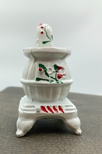 White Cast Iron Potbelly Stove for Dollhouse w Box